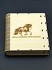 Book Style Diary Case for a journal or wedding book, Laser Cut From Plywood with laser engraved horse